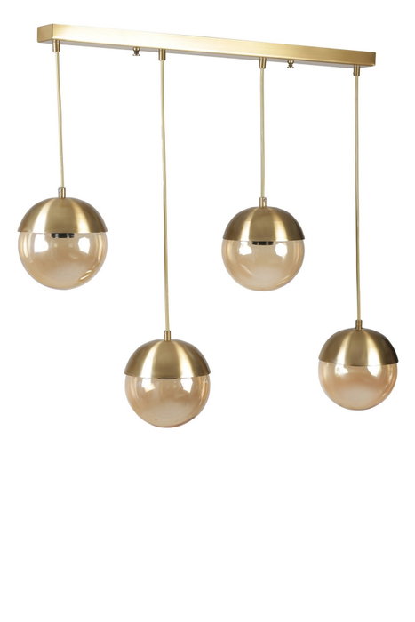 Opviq Küre 4 Lü Lámpara de Araña con Vidrio de Bal y Acabado Dorado Opviq Küre 4 Lü Lámpara de Araña con Vidrio de Bal y Acabado Dorado
